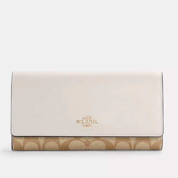 Coach Slim Trifold Wallet In Signature Canvas - Picture 8 of 8